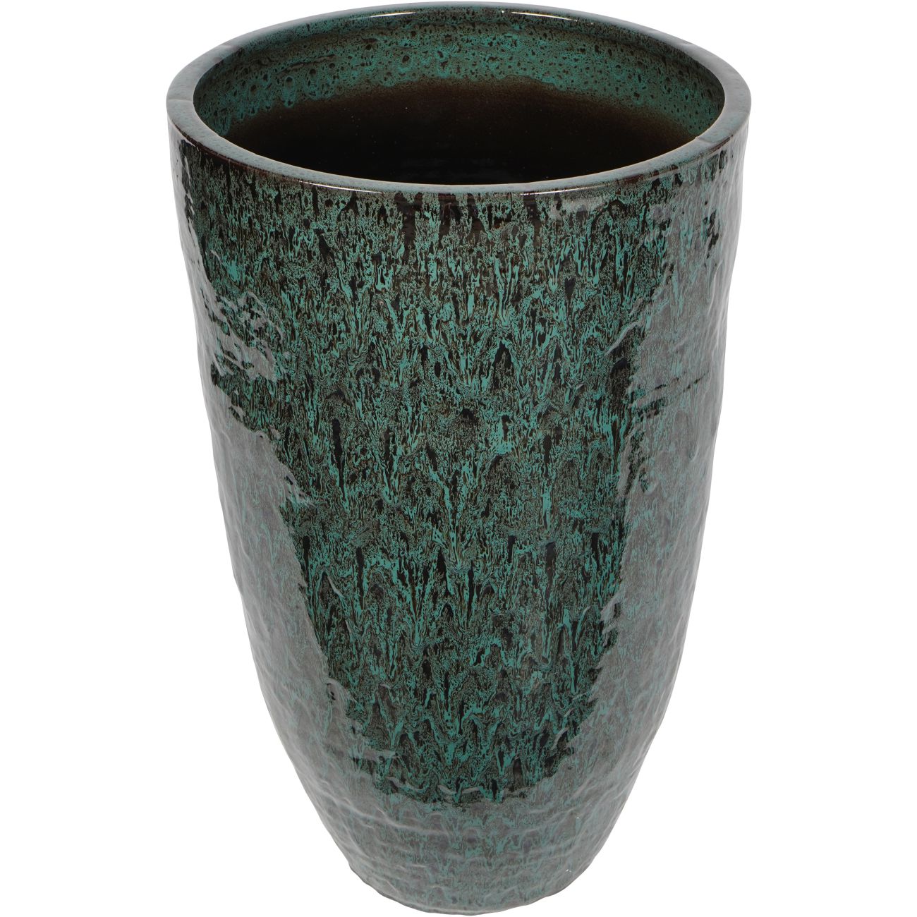 Mederno Reactive Glaze Ceramic Tall Green Planter 90cm Large